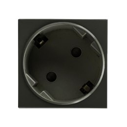 NOEN GS, gniazdo modułowe 45x45mm kątowe - 45° 1x2P+Z, typ F Schuko, 16A 250V, czarne