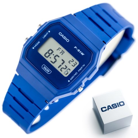 ZEGAREK MĘSKI CASIO F-91WB-2A1DF + BOX ZEGAREK MĘSKI CASIO F-91WB-2A1DF + BOX