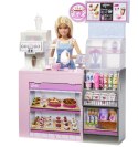 Zestaw z lalką baristką barbie kawiarnia