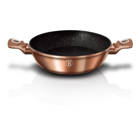 WOK GARNEK GRANITOWY 28cm 3.8L BERLINGER HAUS METALLIC LINE ROSE GOLD BH-1519N