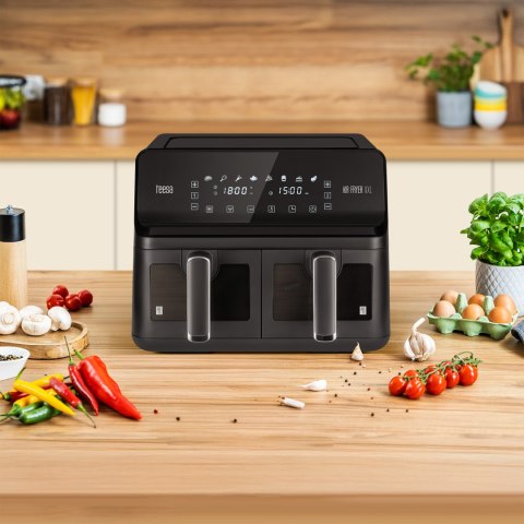 Frytkownica beztłuszczowa TEESA AIR FRYER DUAL POT XXL 8L 2700W Frytkownica beztłuszczowa TEESA AIR FRYER DUAL POT XXL 8L 2700W
