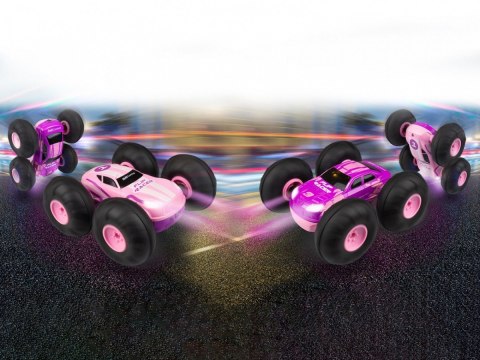 Pojazd zdalnie sterowany rc stunt car flip racer - różowy Pojazd zdalnie sterowany rc stunt car flip racer - różowy