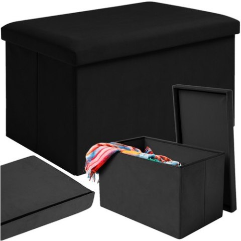 Pufa welurowa czarna 60x30x30 cm Ruhhy 25995 Pufa welurowa czarna 60x30x30 cm Ruhhy 25995