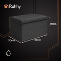 Pufa welurowa czarna 60x30x30 cm Ruhhy 25995