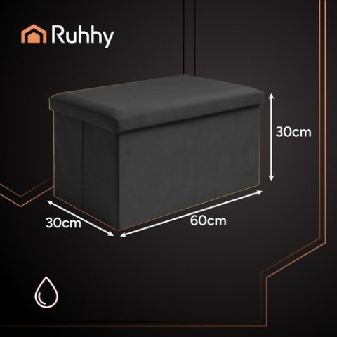 Pufa welurowa czarna 60x30x30 cm Ruhhy 25995 Pufa welurowa czarna 60x30x30 cm Ruhhy 25995