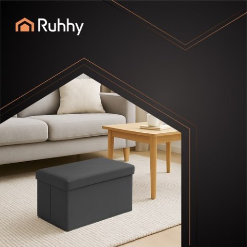 Pufa welurowa czarna 60x30x30 cm Ruhhy 25995 Pufa welurowa czarna 60x30x30 cm Ruhhy 25995