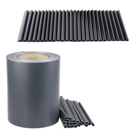 Taśma Ogrodzeniowa Ochrona UV 20 Klipsów Szara 450 g/m? 19x35m