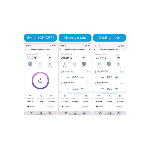 Termostat z gniazdem 230V, licznik energii, WiFi Tuya Termostat z gniazdem 230V, licznik energii, WiFi Tuya