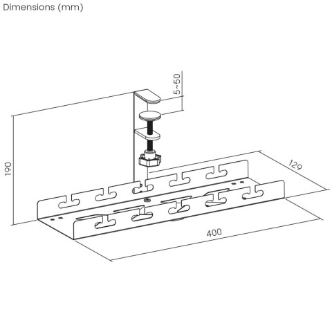 Organizer podbiurkowy na kable Maclean, max. obciążenie 5kg, biały, MC-105 W Organizer podbiurkowy na kable Maclean, max. obciążenie 5kg, biały, MC-105 W
