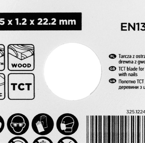 Tarcza z ostrzem TCT do cięcia drewna z gwoździami 115 x 1.2 x 22.22 mm Tarcza z ostrzem TCT do cięcia drewna z gwoździami 115 x 1.2 x 22.22 mm