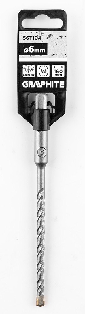 Wiertło do betonu SDS Plus z podwójną spiralą 6 x 160 mm Wiertło do betonu SDS Plus z podwójną spiralą 6 x 160 mm