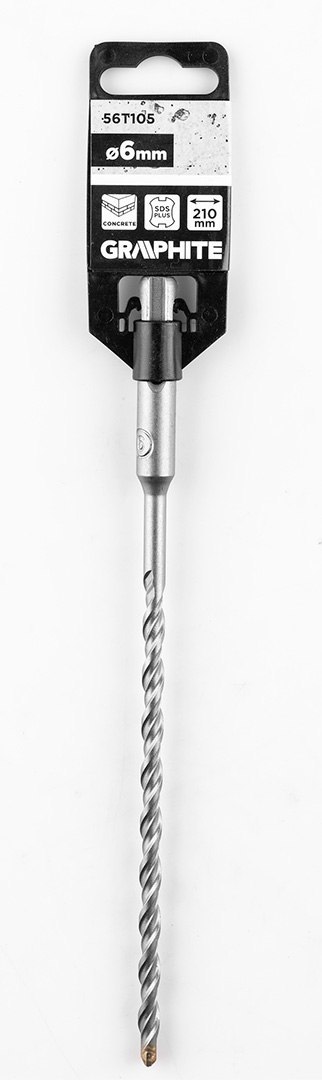Wiertło do betonu SDS Plus z podwójną spiralą 6 x 210 mm Wiertło do betonu SDS Plus z podwójną spiralą 6 x 210 mm