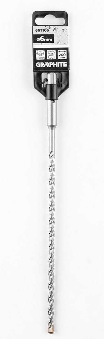 Wiertło do betonu SDS Plus z podwójną spiralą 6 x 260 mm Wiertło do betonu SDS Plus z podwójną spiralą 6 x 260 mm