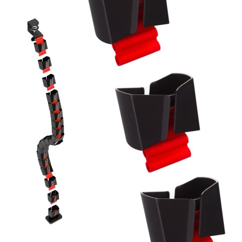 Organizer kabli / maskownica do biurka Nano RS, 1345mm, czano czerwony, RS125 Organizer kabli / maskownica do biurka Nano RS, 1345mm, czano czerwony, RS125
