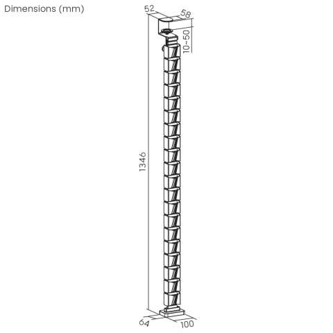 Organizer kabli / maskownica do biurka Nano RS, 1345mm, czano czerwony, RS125 Organizer kabli / maskownica do biurka Nano RS, 1345mm, czano czerwony, RS125