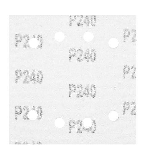 Papiery ścierne na rzep, kwadrat 113 x 113 mm, P240, 5 szt., z 8 otworami do 04-623 Papiery ścierne na rzep, kwadrat 113 x 113 mm, P240, 5 szt., z 8 otworami do 04-623