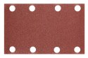 Papiery ścierne na rzep, prostokąt  80 x 130 mm, P120, 5 szt., z 8 otworami do 04-623