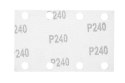 Papiery ścierne na rzep, prostokąt  80 x 130 mm, P240, 5 szt., z 8 otworami do 04-623