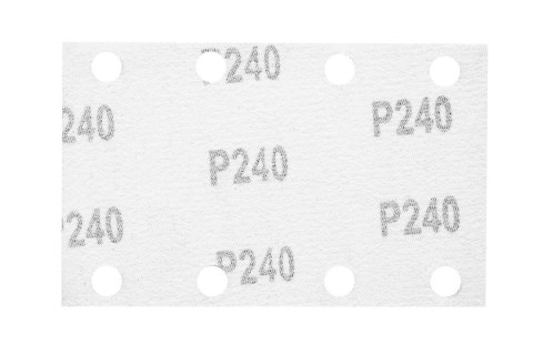 Papiery ścierne na rzep, prostokąt 80 x 130 mm, P240, 5 szt., z 8 otworami do 04-623 Papiery ścierne na rzep, prostokąt 80 x 130 mm, P240, 5 szt., z 8 otworami do 04-623