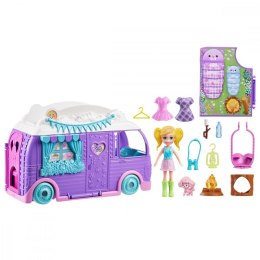 Zestaw figurek polly pocket glampingowy van kamper + laleczka