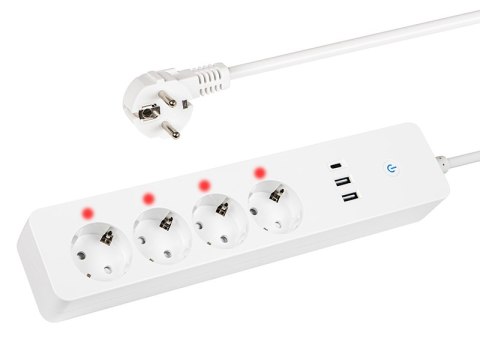 98-420# Inteligentna listwa zasilająca 1,5m 2xusb+usb-c wifi tuya 98-420# Inteligentna listwa zasilająca 1,5m 2xusb+usb-c wifi tuya
