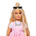 Lalka barbie deluxe style 3 różowa sukienka z dużą kokardą