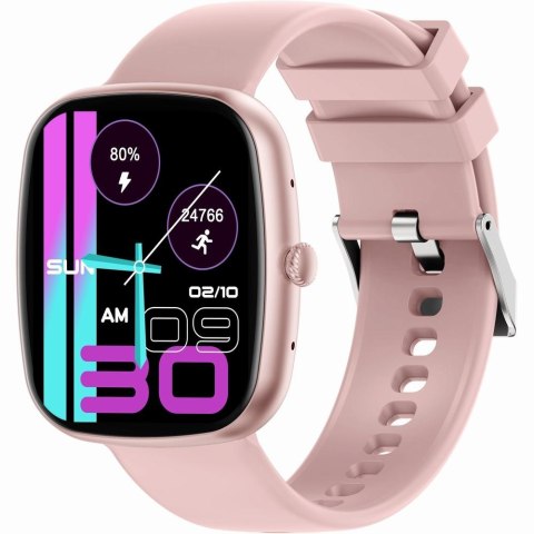 Smartwatch Damski GRAVITY GT18-1 Różowy Pasek Silikonowy + Czarny Pasek Smartwatch Damski GRAVITY GT18-1 Różowy Pasek Silikonowy + Czarny Pasek
