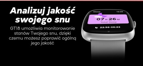 Smartwatch Damski GRAVITY GT18-1 Różowy Pasek Silikonowy + Czarny Pasek Smartwatch Damski GRAVITY GT18-1 Różowy Pasek Silikonowy + Czarny Pasek