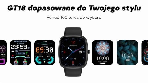 Smartwatch Damski GRAVITY GT18-1 Różowy Pasek Silikonowy + Czarny Pasek Smartwatch Damski GRAVITY GT18-1 Różowy Pasek Silikonowy + Czarny Pasek