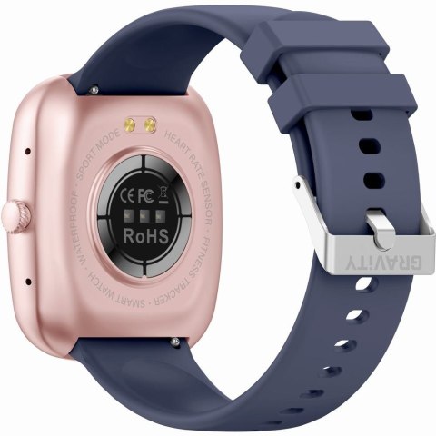 Smartwatch Damski GRAVITY GT18-3 Różowy Pasek Silikonowy + Granatowy Pasek Smartwatch Damski GRAVITY GT18-3 Różowy Pasek Silikonowy + Granatowy Pasek