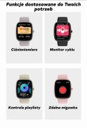 Smartwatch Damski GRAVITY GT18-3 Różowy Pasek Silikonowy + Granatowy Pasek