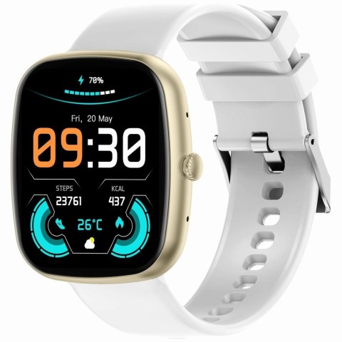 Smartwatch Damski GRAVITY GT18-8 Beżowy Pasek Silikonowy + Biały Pasek Smartwatch Damski GRAVITY GT18-8 Beżowy Pasek Silikonowy + Biały Pasek