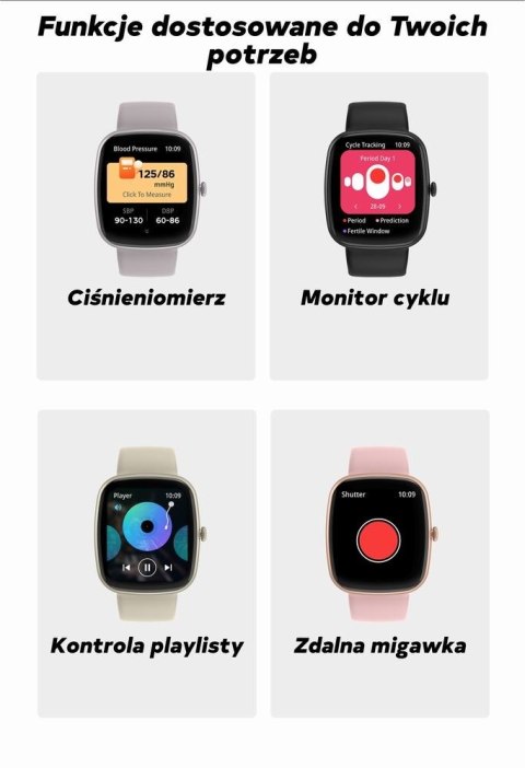 Smartwatch Damski GRAVITY GT18-8 Beżowy Pasek Silikonowy + Biały Pasek Smartwatch Damski GRAVITY GT18-8 Beżowy Pasek Silikonowy + Biały Pasek