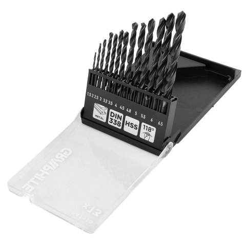 Wiertła do metalu HSS, 1,5 - 6,5mm, zestaw 13 szt. Wiertła do metalu HSS, 1,5 - 6,5mm, zestaw 13 szt.