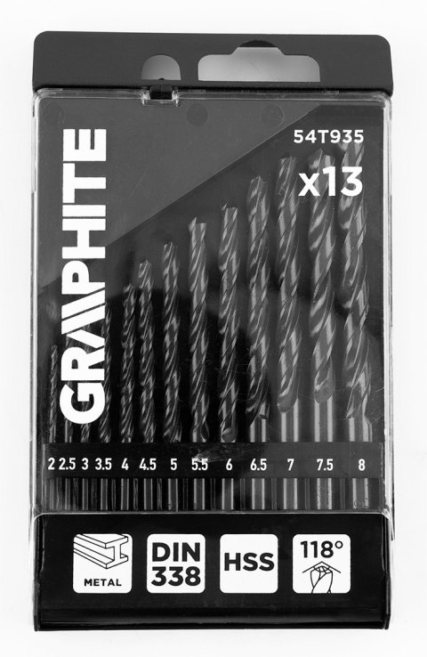 Wiertła do metalu HSS, 2 - 8 mm, zestaw 13 szt. Wiertła do metalu HSS, 2 - 8 mm, zestaw 13 szt.