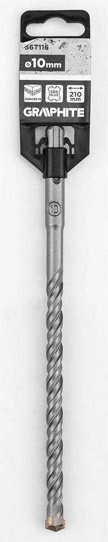 Wiertło do betonu SDS Plus z podwójną spiralą 10 x 210 mm Wiertło do betonu SDS Plus z podwójną spiralą 10 x 210 mm