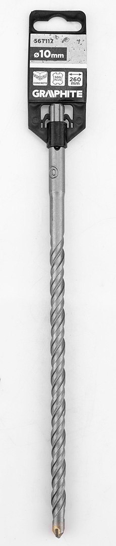 Wiertło do betonu SDS Plus z podwójną spiralą 10 x 260 mm Wiertło do betonu SDS Plus z podwójną spiralą 10 x 260 mm