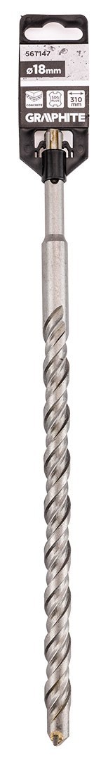 Wiertło do betonu SDS Plus z podwójną spiralą 18 x 310 mm Wiertło do betonu SDS Plus z podwójną spiralą 18 x 310 mm