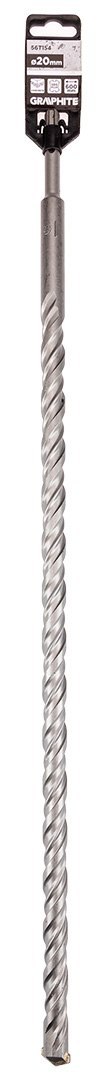 Wiertło do betonu SDS Plus z podwójną spiralą 20 x 600 mm Wiertło do betonu SDS Plus z podwójną spiralą 20 x 600 mm