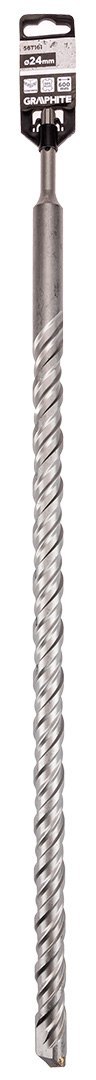 Wiertło do betonu SDS Plus z podwójną spiralą 24 x 600 mm Wiertło do betonu SDS Plus z podwójną spiralą 24 x 600 mm