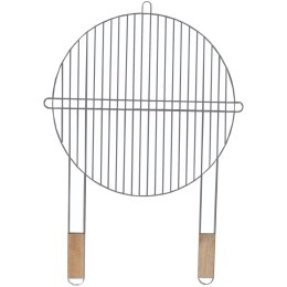 Ruszt grillowy okrągły, Master Grill, śr. 51 cm, materiał: stal chromowana, drewniane uchwyty