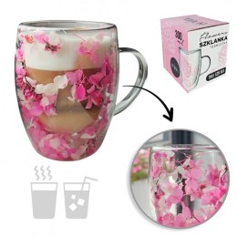 Szklanka termiczna z kwiatami w środku 300ml 1szt SZK101
