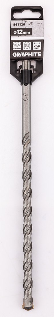 Wiertło do betonu SDS Plus z podwójną spiralą 12 x 260 mm Wiertło do betonu SDS Plus z podwójną spiralą 12 x 260 mm