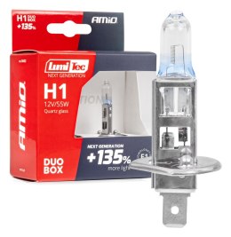 Żarówki halogenowe h1 12v 55w lumitec next generation +135% duo amio-04402
