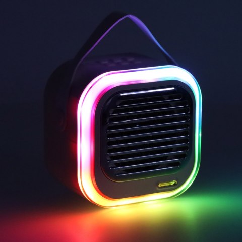 Zestaw do karaoke głośnik Bluetooth 2 mikrofony USB LED 10W kremowy Zestaw do karaoke głośnik Bluetooth 2 mikrofony USB LED 10W kremowy