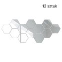 AG543D Naklejki lustro sześciokąty 12szt