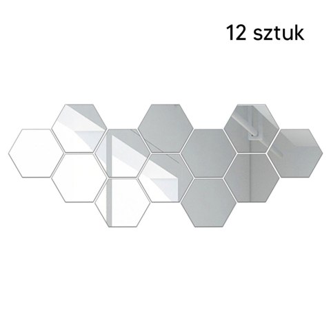 AG543D Naklejki lustro sześciokąty 12szt AG543D Naklejki lustro sześciokąty 12szt
