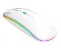 AK211B Mysz bezprzewodowa rgb biała