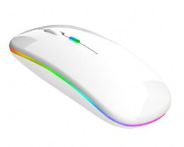 AK211B Mysz bezprzewodowa rgb biała