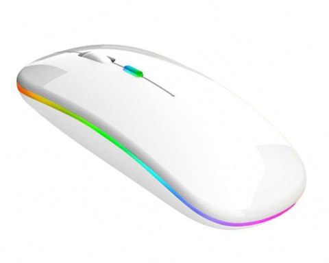 AK211B Mysz bezprzewodowa rgb biała